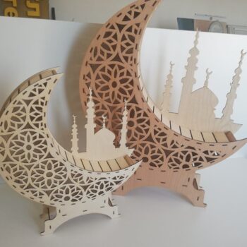 Intra απο ξύλο plywood 3mm-4mm πάχος - Διακόσμηση μισοφέγγαρου του Ραμαζανιού Δίασταση 30x30 cm Intraeaxys-lopqklz7 - Image 1