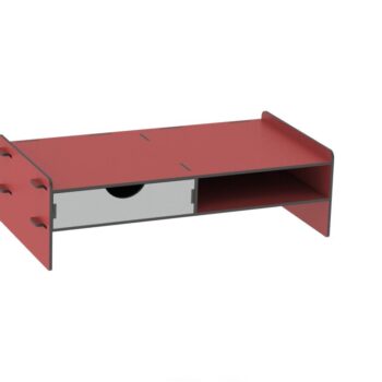 Intra απο ξύλο plywood 3mm-4mm πάχος - Επιτραπέζιο Επιτραπέζιο Επιτραπέζιο Riser Οθόνη Υπολογιστή Ράφι βάσης φορητού υπολογιστή με συρτάρι Δίασταση 30x30 cm Intraeaxys-eo4qwww7 - Image 1