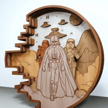 Intra απο ξύλο plywood 3mm-4mm πάχος - Star Wars Layered Wood Art Δίασταση 30x30 cm Intraeaxys-yon0kvk7 - Image 1