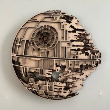 Intra απο ξύλο plywood 3mm-4mm πάχος - Death Star – Star Wars Layered Art Δίασταση 30x30 cm Intraeaxys-51rr96m1 - Image 1