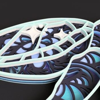 Intra απο ξύλο plywood 3mm-4mm πάχος - Πολυεπίπεδη θαλάσσια χελώνα Δίασταση 30x30 cm Intraeaxys-zo9yd3y7 - Image 3