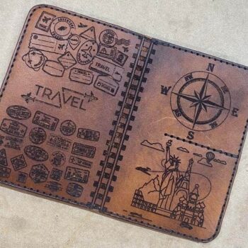 Intra απο ξύλο plywood 3mm-4mm πάχος - Δερμάτινη θήκη διαβατηρίου ταξιδιωτικού πορτοφολιού Δίασταση 30x30 cm Intraeaxys-075y453o - Image 3