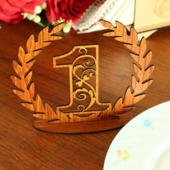 Intra απο ξύλο plywood 3mm-4mm πάχος - Αριθμοί τραπεζιού Floral στεφάνι Δίασταση 30x30 cm Intraeaxys-zo9y2rr7 - Image 5