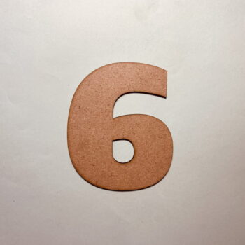 Intra απο ξύλο plywood 3mm-4mm πάχος - Ξύλο Αριθμός 6 Αποκοπή Αριθμός Έξι σχήμα Δίασταση 30x30 cm Intraeaxys-joed4l81 - Image 1