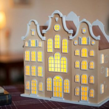 Intra απο ξύλο plywood 3mm-4mm πάχος - Φωτιστικό σε σχήμα σπιτιού Δίασταση 30x30 cm Intraeaxys-078yeyqo - Image 1