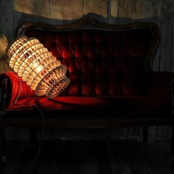 Intra απο ξύλο plywood 3mm-4mm πάχος - Επιτραπέζιο φωτιστικό κινέζικο Tower Δίασταση 30x30 cm Intraeaxys-r7vm4pz7 - Image 1