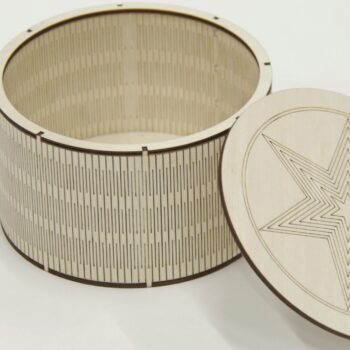 Intra απο ξύλο plywood 3mm-4mm πάχος - Χαράξτε Στρογγυλό Ξύλινο Κουτί με Καπάκι Flex Box Δίασταση 30x30 cm Intraeaxys-joedgm61 - Image 1