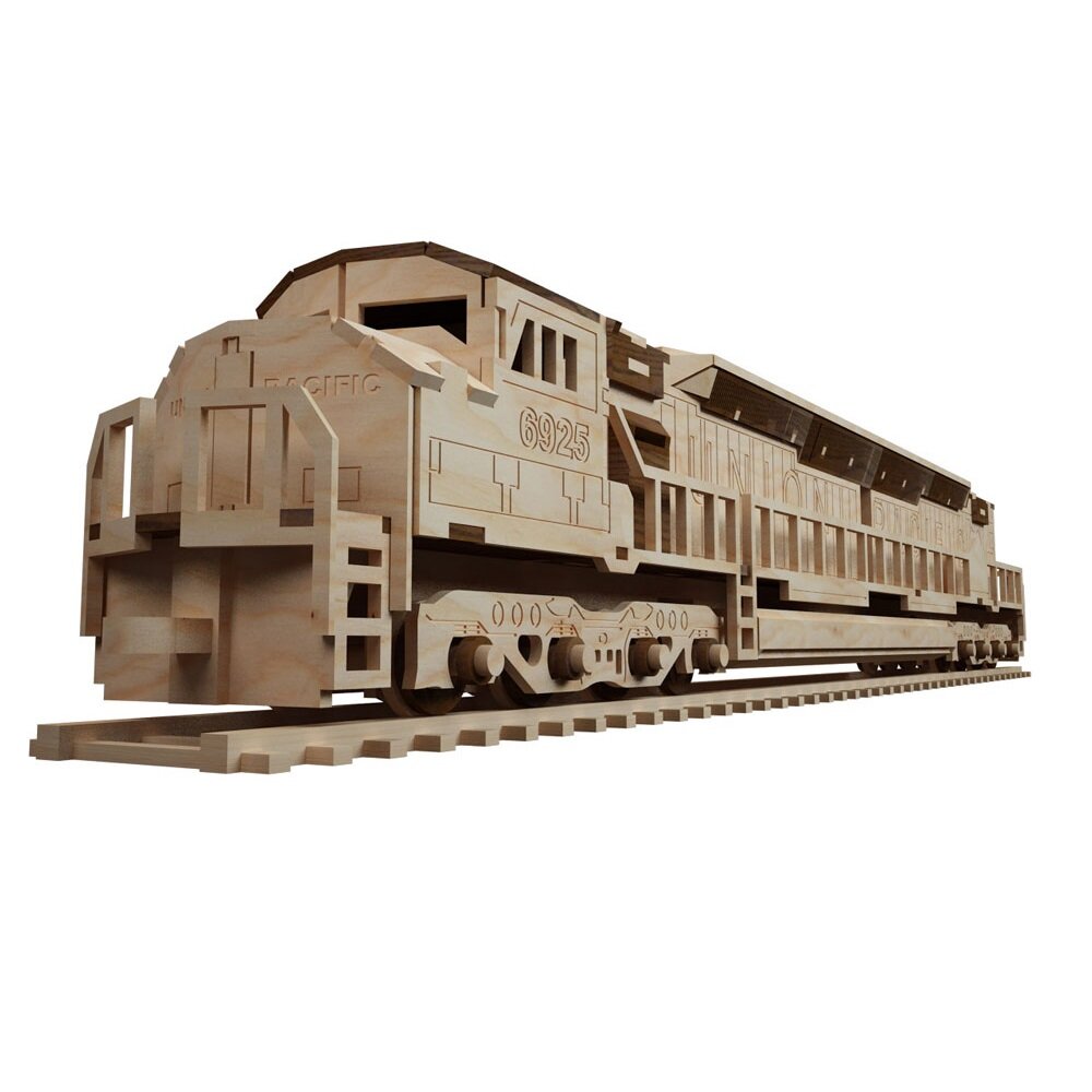 Intra απο ξύλο plywood 3mm-4mm πάχος - Diesel Locomotive Wooden Train Engine Toy Train Δίασταση 30x30 cm Intraeaxys-6o3y6qr7