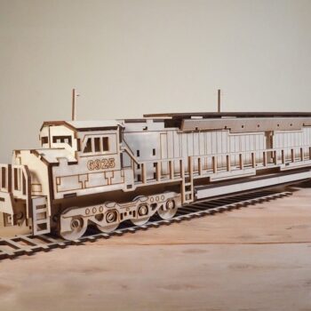 Intra απο ξύλο plywood 3mm-4mm πάχος - Railway Locomotive Engine 3D Puzzle 3mm Δίασταση 30x30 cm Intraeaxys-075ype3o - Image 1