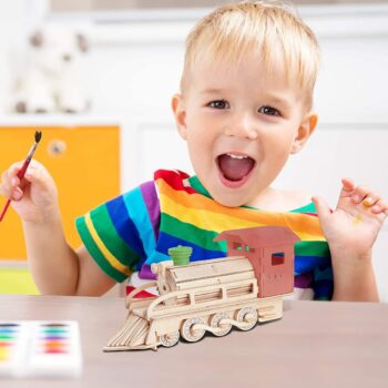 Intra απο ξύλο plywood 3mm-4mm πάχος - Steam Train 3D Woodcraft Kit Ξύλινο παζλ Δίασταση 30x30 cm Intraeaxys-voq2vpqo - Image 1