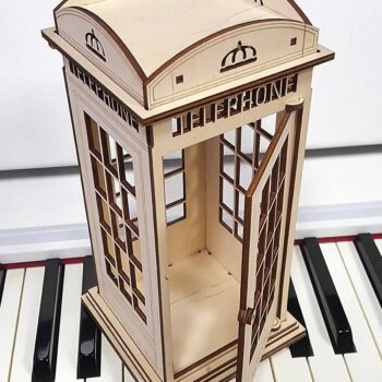 Intra απο ξύλο plywood 3mm-4mm πάχος - Διακόσμηση τηλεφωνικού θαλάμου Λονδίνου Δίασταση 30x30 cm Intraeaxys-p7ym6vp7 - Image 3