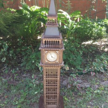 Intra απο ξύλο plywood 3mm-4mm πάχος - Λονδίνο Big Ben 3D Ξύλινο Μοντέλο Δίασταση 30x30 cm Intraeaxys-joedz5n1 - Image 3