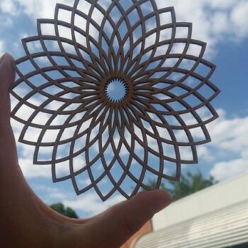 Intra απο ξύλο plywood 3mm-4mm πάχος - Mandala 2 Arcs Δίασταση 30x30 cm Intraeaxys-joerdz57 - Image 1