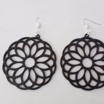 Intra απο ξύλο plywood 3mm-4mm πάχος - Σκουλαρίκια Mandala Δίασταση 3x3 cm Intraeaxys-voq2p65o - Image 3