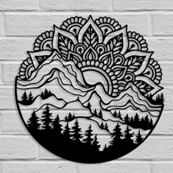 Intra απο ξύλο plywood 3mm-4mm πάχος - Διακόσμηση τοίχου Mandala Δίασταση 30x30 cm Intraeaxys-075y3wko - Image 1