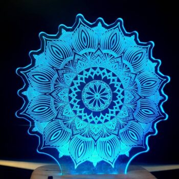 Intra απο ξύλο plywood 3mm-4mm πάχος - Star Mandala 3D Illusion Lamp 3D Night Light Δίασταση 30x30 cm Intraeaxys-lopqj3z7 - Image 1