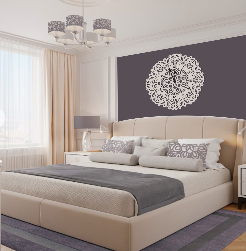 Intra απο ξύλο plywood 3mm-4mm πάχος - Ρολόι τοίχου Mandala Δίασταση 30x30 cm Intraeaxys-075yl33o