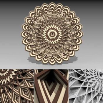 Intra απο ξύλο plywood 3mm-4mm πάχος - Πολυστρωματική 3D Mandala Δίασταση 30x30 cm Intraeaxys-ro6y4mq7 - Image 1