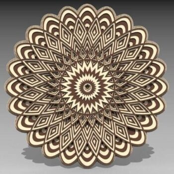 Intra απο ξύλο plywood 3mm-4mm πάχος - Πολυστρωματική 3D Mandala Δίασταση 30x30 cm Intraeaxys-ro6y4mq7 - Image 3