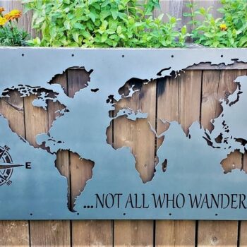 Intra απο ξύλο plywood 3mm-4mm πάχος - Παγκόσμιος Χάρτης Δεν έχουν χαθεί όλοι όσοι περιπλανιούνται Δίασταση 30x30 cm Intraeaxys-yon0w2y7 - Image 1