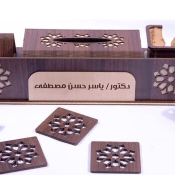 Intra απο ξύλο plywood 3mm-4mm πάχος - Creative Desk Organizer με θήκη για μαρκαδόρο Tissue Box Δίασταση 30x30 cm Intraeaxys-r7vmyw27 - Image 3