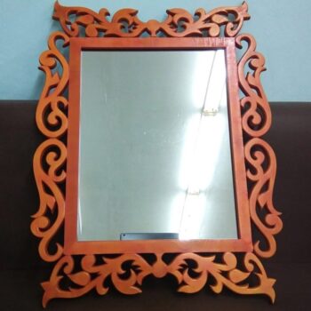 Intra απο ξύλο plywood 3mm-4mm πάχος - Σκαλιστό πλαίσιο καθρέφτη Δίασταση 30x30 cm Intraeaxys-91jdm441 - Image 1