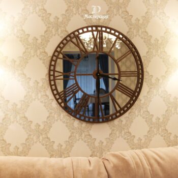 Intra απο ξύλο plywood 3mm-4mm πάχος - Μεγάλο Ρολόι Τοίχου Roman Numbers Δίασταση 30x30 cm Intraeaxys-eoxlrqgo - Image 1