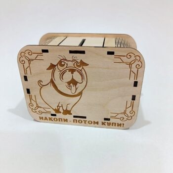 Intra απο ξύλο plywood 3mm-4mm πάχος - Κουμπαράς Wood Money Box Δίασταση 30x30 cm Intraeaxys-joedy9n1 - Image 1