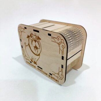 Intra απο ξύλο plywood 3mm-4mm πάχος - Κουμπαράς Wood Money Box Δίασταση 30x30 cm Intraeaxys-joedy9n1 - Image 4