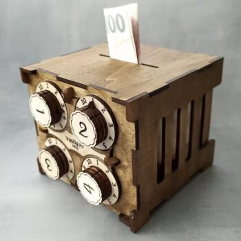 Intra απο ξύλο plywood 3mm-4mm πάχος - Χρηματοκιβώτιο με Κλείδωμα συνδυασμού Δίασταση 30x30 cm Intraeaxys-eo0q24w1 - Image 1