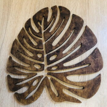 Intra απο ξύλο plywood 3mm-4mm πάχος - Διακοσμητικό φύλλο Monstera Δίασταση 30x30 cm Intraeaxys-r1z2yvl1 - Image 1