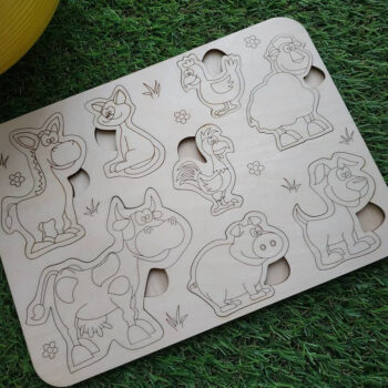 Intra απο ξύλο plywood 3mm-4mm πάχος - Animals Επιτραπέζιο παιχνίδι για παιδιά Δίασταση 30x30 cm Intraeaxys-91jdmql1 - Image 1