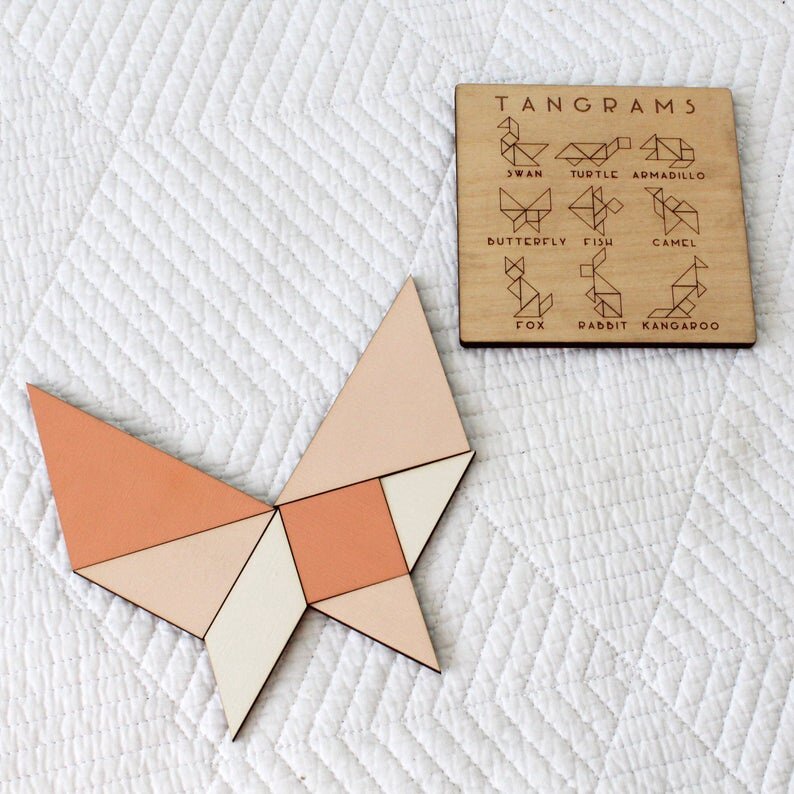 Intra απο ξύλο plywood 3mm-4mm πάχος - Tangram Puzzle Brain Training Geometry Toy for Kids Δίασταση 30x30 cm Intraeaxys-eo4q0887