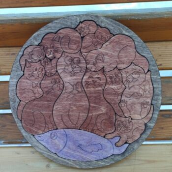 Intra απο ξύλο plywood 3mm-4mm πάχος - Παζλ συσκευασίας για γάτες Δίασταση 30x30 cm Intraeaxys-ro6yxl67 - Image 1