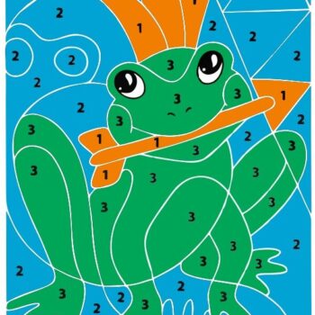 Intra απο ξύλο plywood 3mm-4mm πάχος - Frog Color By Number Puzzle για παιδιά Δίασταση 30x30 cm Intraeaxys-eoxly9xo - Image 1