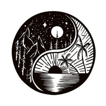 Intra απο ξύλο plywood 3mm-4mm πάχος - Yin Yang Sun Moon Διακόσμηση τοίχου Δίασταση 30x30 cm Intraeaxys-078ym84o - Image 3