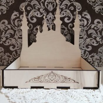 Intra απο ξύλο plywood 3mm-4mm πάχος - Ξύλινος Δίσκος Ραμαζάνι Δίσκος γλυκού Eid Mubarak Δίασταση 30x30 cm Intraeaxys-91jd4j51 - Image 1