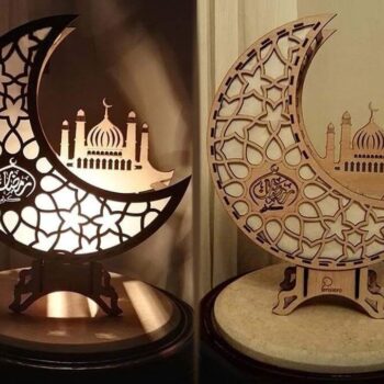 Intra απο ξύλο plywood 3mm-4mm πάχος - Ξύλινη Διακόσμηση Ραμαζάνι Νυχτερινό Φως Φεγγάρι Δίασταση 30x30 cm Intraeaxys-67wlmd81 - Image 1