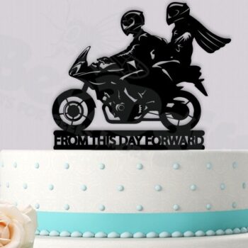 Intra απο ξύλο plywood 3mm-4mm πάχος - Μοτοσικλέτα Biker Topper Γαμήλιας Τούρτας Δίασταση 30x30 cm Intraeaxys-eo20x6m7 - Image 1