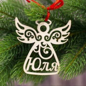 Intra απο ξύλο plywood 3mm-4mm πάχος - Κρεμαστό χριστουγεννιάτικο δέντρο Άγγελος Δίασταση 30x30 cm Intraeaxys-voq26v5o - Image 1