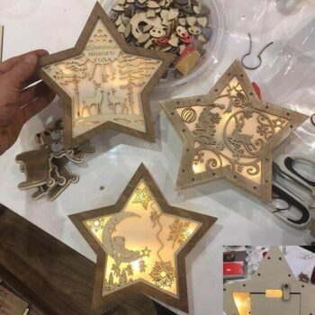 Intra απο ξύλο plywood 3mm-4mm πάχος - Χριστουγεννιάτικη διακόσμηση Nightlight Star πρότυπο Δίασταση 30x30 cm Intraeaxys-91jdlq51 - Image 1