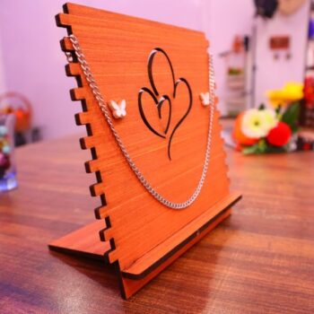 Intra απο ξύλο plywood 3mm-4mm πάχος - Βάση κολιέ δύο καρδιές Δίασταση 30x30 cm Intraeaxys-voq2pedo - Image 4