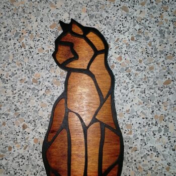 Intra απο ξύλο plywood 3mm-4mm πάχος - Αποθηκευτικός χώρος οργάνωσης χαντρών σε σχήμα γάτας από ξύλο Δίασταση 30x30 cm Intraeaxys-zo9yzyw7 - Image 1