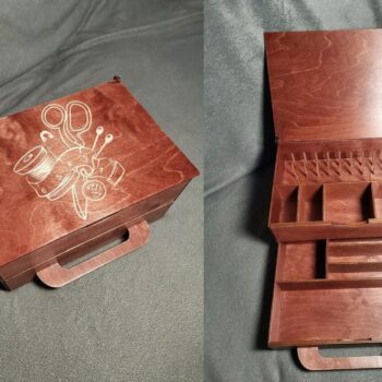 Intra απο ξύλο plywood 3mm-4mm πάχος - Κουτί ραπτικής με κλωστή Ξύλινο κουτί αποθήκευσης Δίασταση 30x30 cm Intraeaxys-ro6y8e37 - Image 1