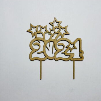 Intra απο ξύλο plywood 3mm-4mm πάχος - Πρωτοχρονιάτικο Cake Topper Δίασταση 30x30 cm Intraeaxys-joed4581 - Image 1