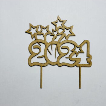 Intra απο ξύλο plywood 3mm-4mm πάχος - Πρωτοχρονιάτικο Cake Topper Δίασταση 30x30 cm Intraeaxys-joed4581 - Image 4