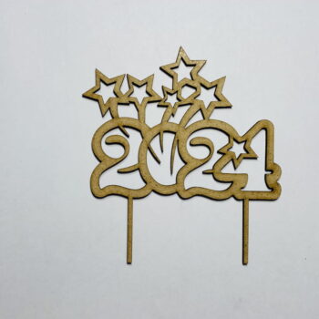 Intra απο ξύλο plywood 3mm-4mm πάχος - Πρωτοχρονιάτικο Cake Topper Δίασταση 30x30 cm Intraeaxys-joed4581 - Image 6