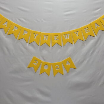 Intra απο ξύλο plywood 3mm-4mm πάχος - Ευτυχισμένο το νέο έτος Bunting Banner Δίασταση 30x30 cm Intraeaxys-zo9yqww7 - Image 3