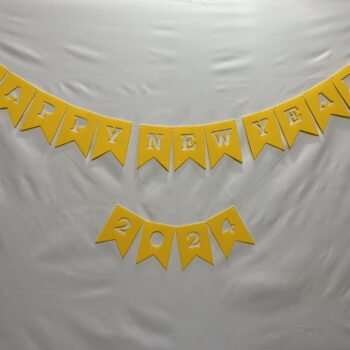 Intra απο ξύλο plywood 3mm-4mm πάχος - Ευτυχισμένο το νέο έτος Bunting Banner Δίασταση 30x30 cm Intraeaxys-zo9yqww7 - Image 4