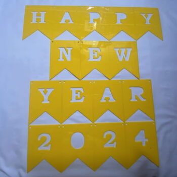 Intra απο ξύλο plywood 3mm-4mm πάχος - Ευτυχισμένο το νέο έτος Πανό Κρεμαστό ντεκόρ Δίασταση 30x30 cm Intraeaxys-ro6yn837 - Image 5